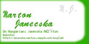 marton janecska business card